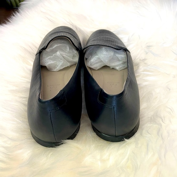 ecco Touch Ballerina Black Leather/Snakeskin Look Slip-On Loafers Size 40. - Picture 4 of 4